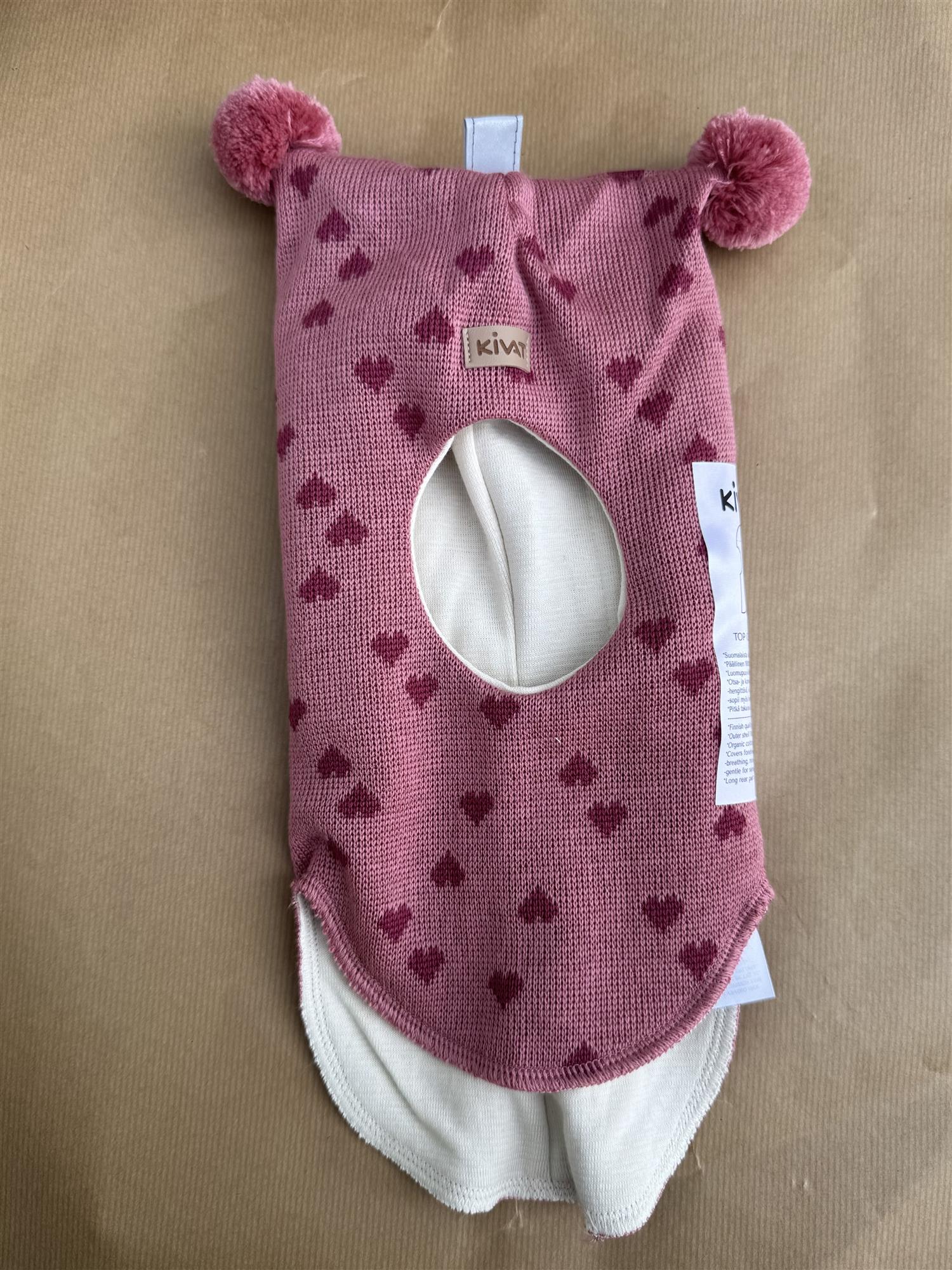 Kivat Balaclava Heather Pink Hearts