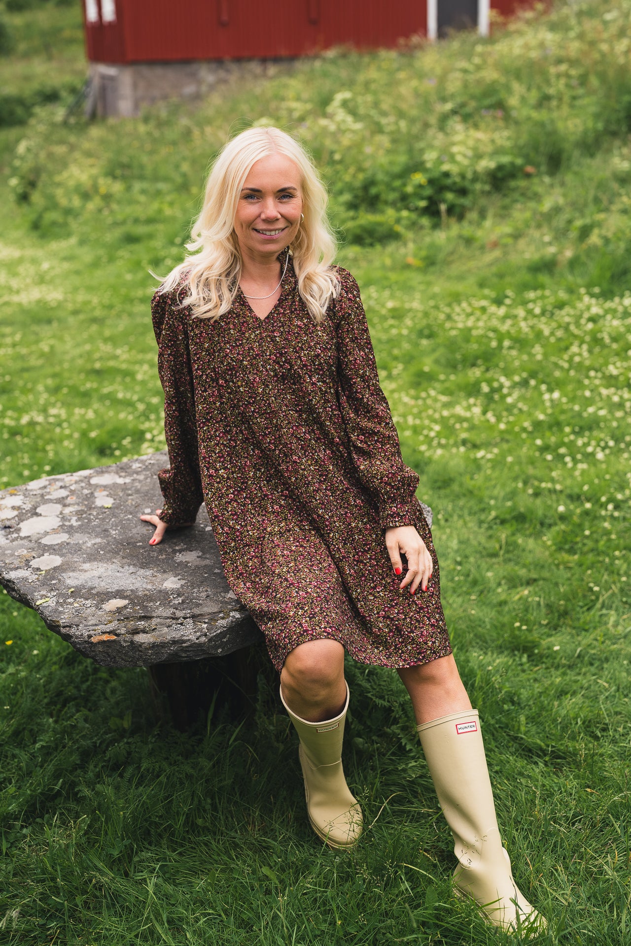 Raus Astrid Dress Coffee Flower