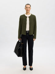 Selected LULU LS KNIT O-NECK Kalamanta/melange
