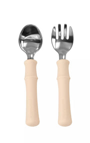 Mombella PANDA GAFFEL OG SKJE SETT - LYS BRUN