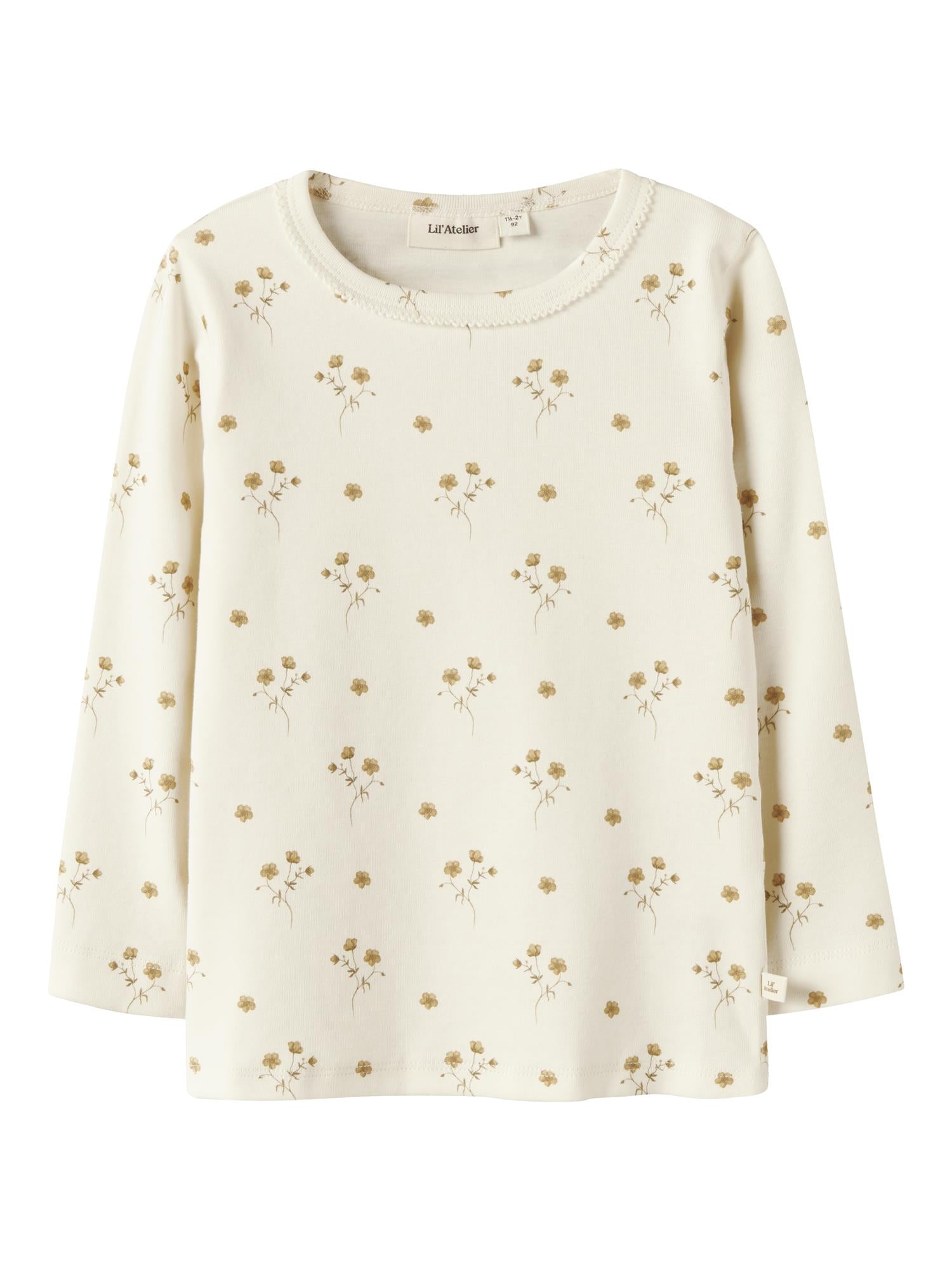 Lil Atelier LAYO SIG LS SLIM TOP Yellow Flower