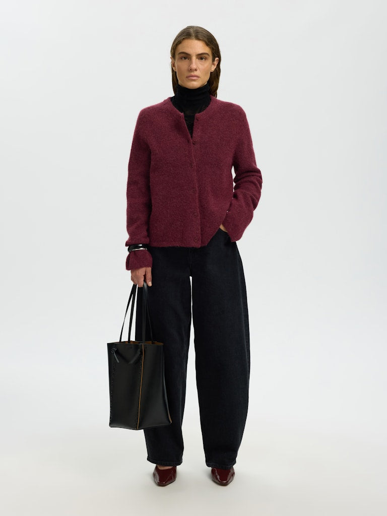 Selected LULU NEW LS KNIT CARDIGAN NOOS tawny port