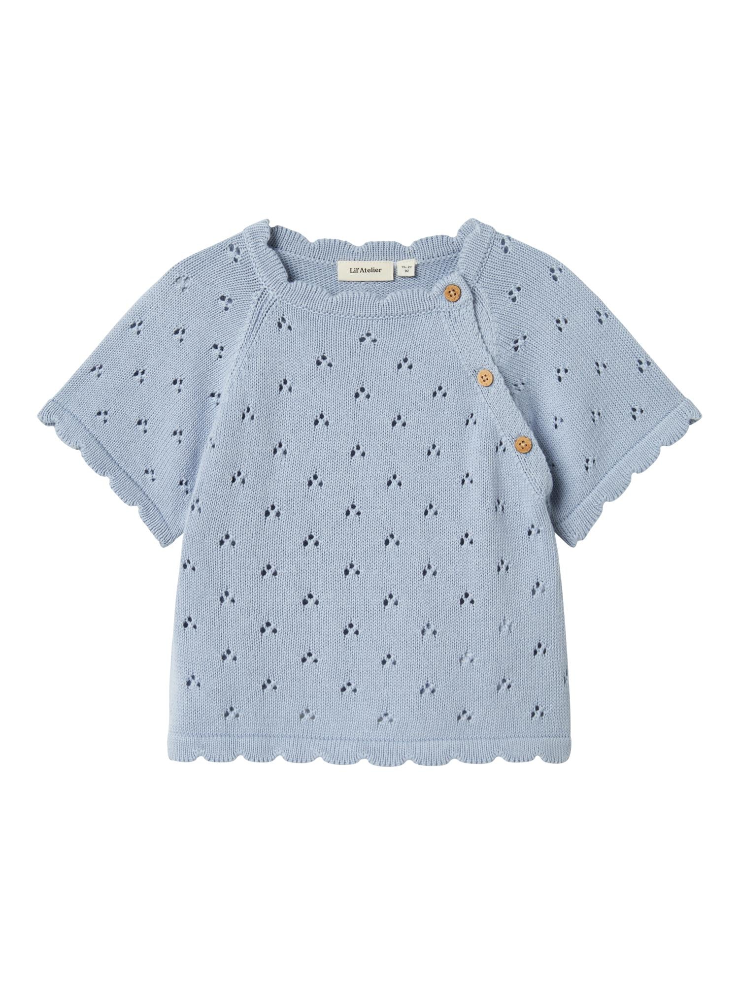 Lil Atelier Jola Knit SS Top Zen Blue