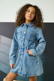 Kids Only MONTON L/S SHORT DNM DRESS