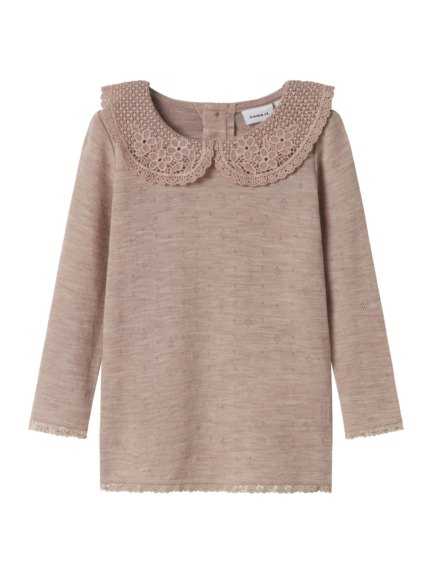 Name it WANG WOOL NEEDLE LS TOP W/COLLAR Shadow Gray