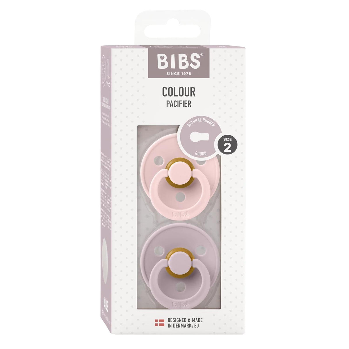 Bibs Round str 2 Natural Rubber Latex Blossom/Dusky Lilac