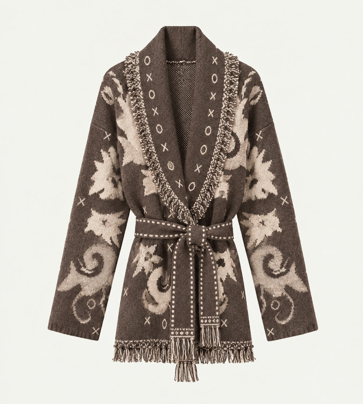 KIEL FRILL CARDIGAN CHOCOLATE