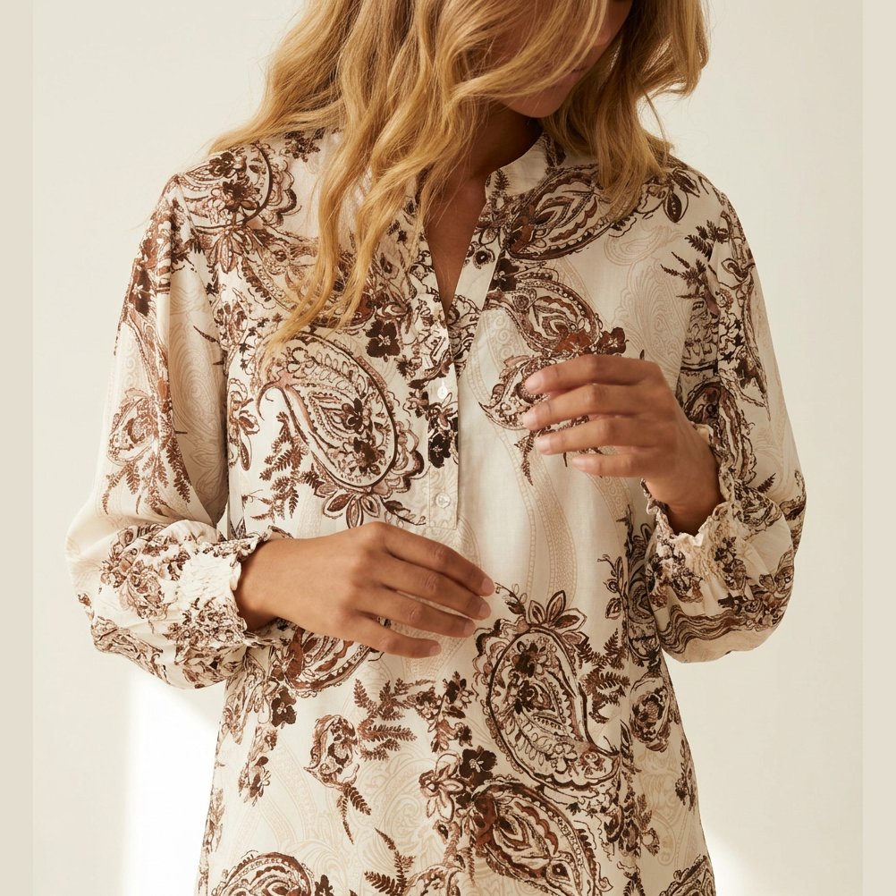 BELLA ORANGE PAISLEY BLOUSE