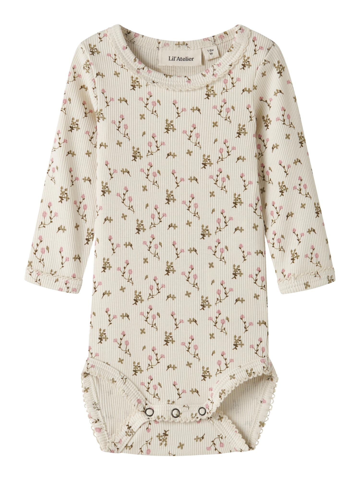 Lil Atelier Lago Mau Ls Slim body Rose Flowers