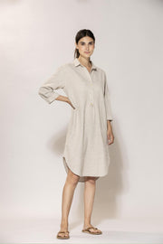 Liv linen Shirt Dress Chalk-melange