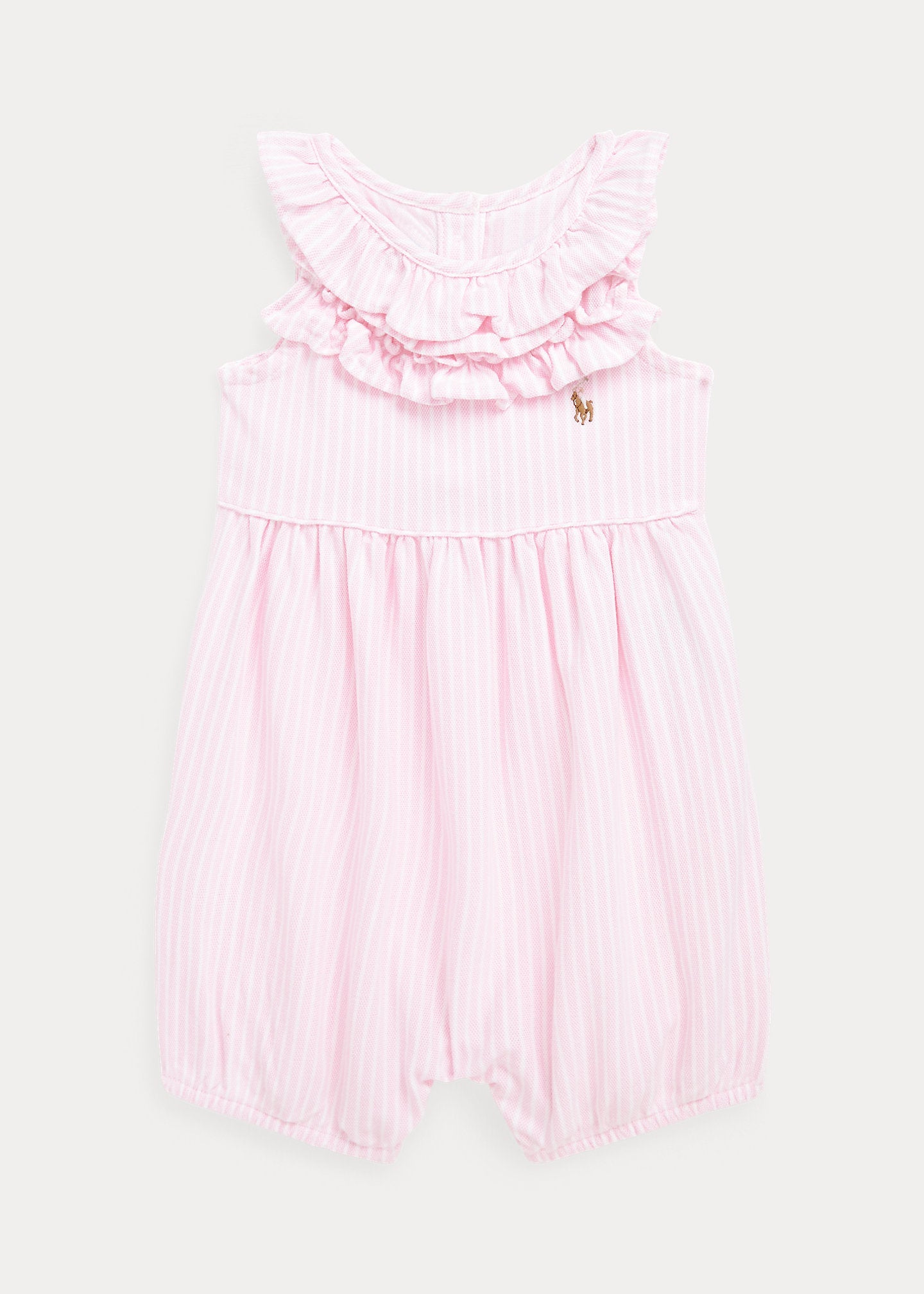 Ralph Lauren MeshBubble Overall Stripe Carmel Pink