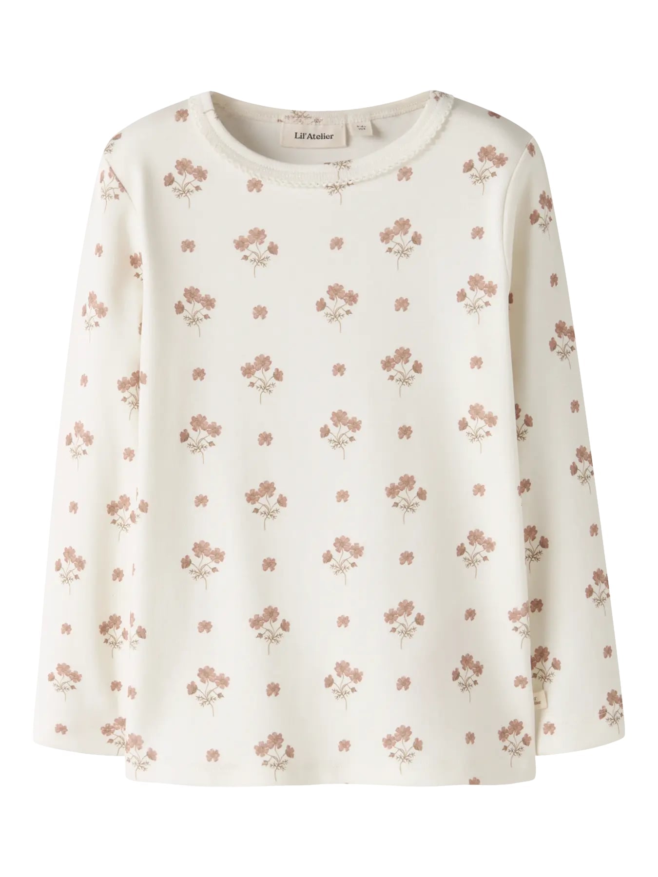 Lil Atelier LAYO SIG LS SLIM TOP Flower Pink
