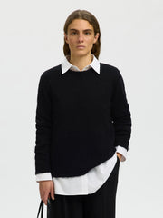 Selected LULU NEW LS KNIT O-NECK NOOS Brich/melange