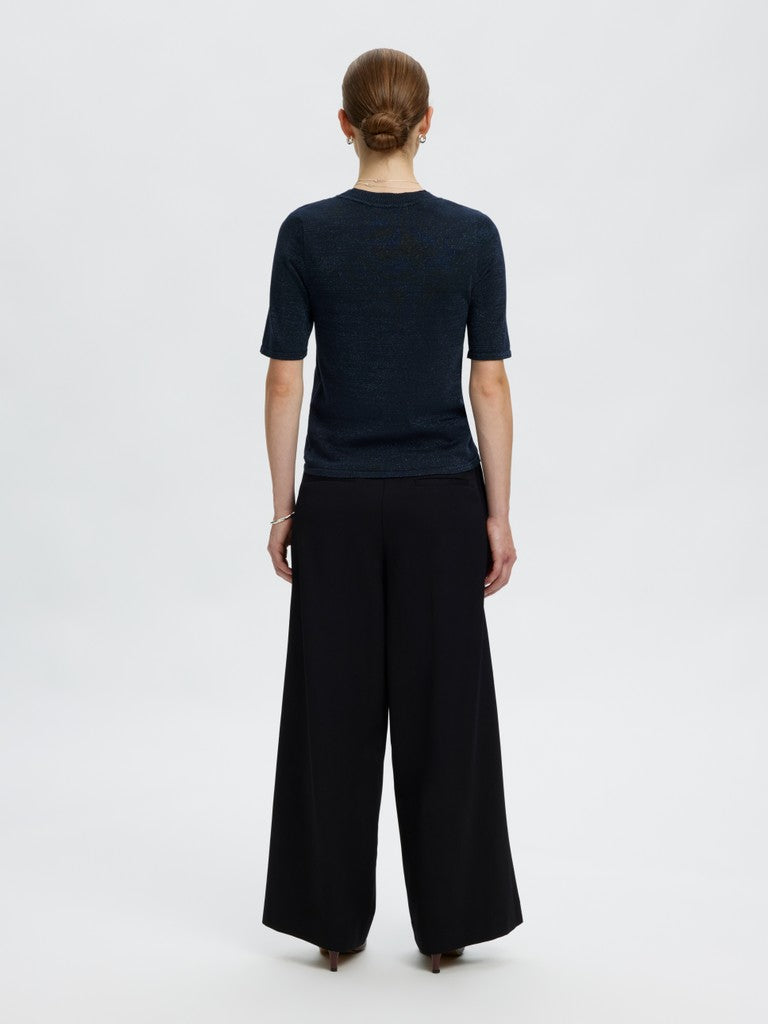 SLWLURA 2/4 KNIT O-NECK Dark Sapphire