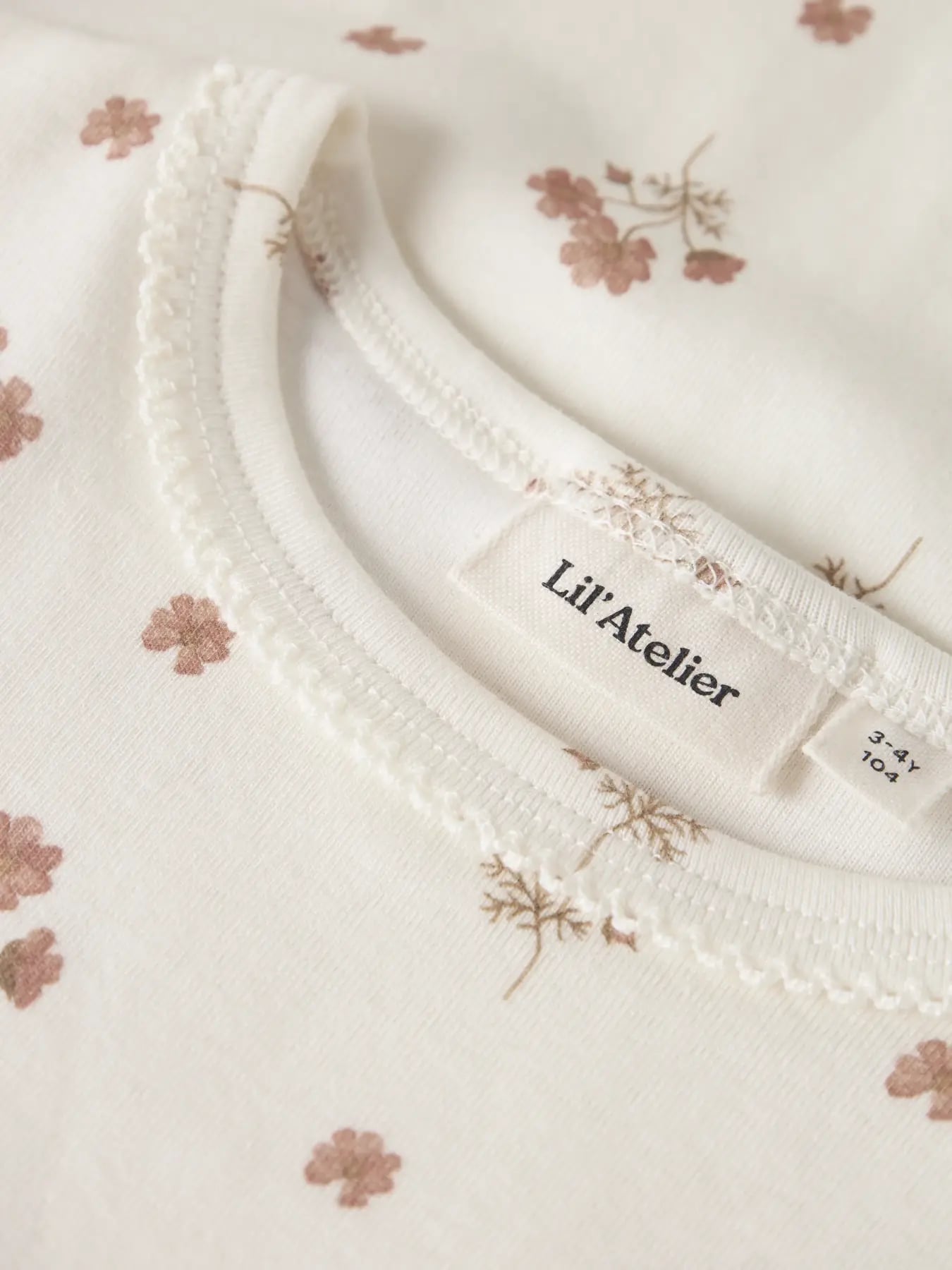 Lil Atelier LAYO SIG LS SLIM TOP Flower Pink