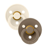 Bibs Round str 2 Natural Rubber Latex Ivory/Dark Oak
