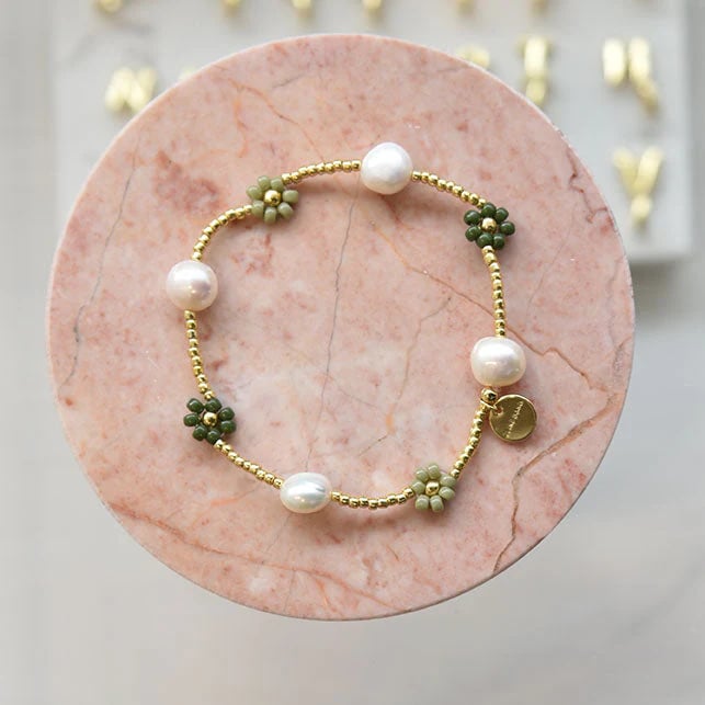 Eline Bang Nelly blomsterarmbånd Grønn