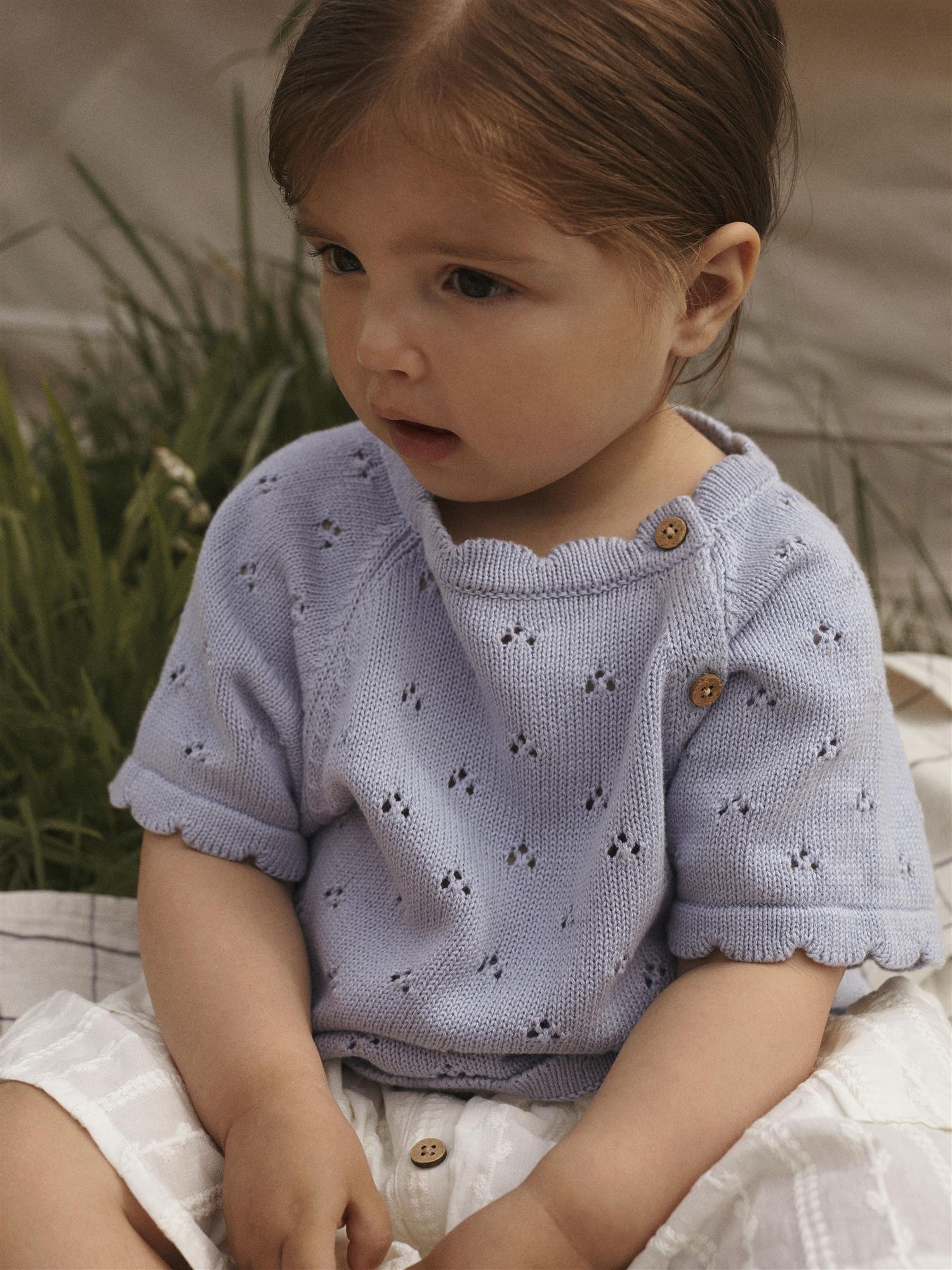 Lil Atelier Jola Knit SS Top Zen Blue