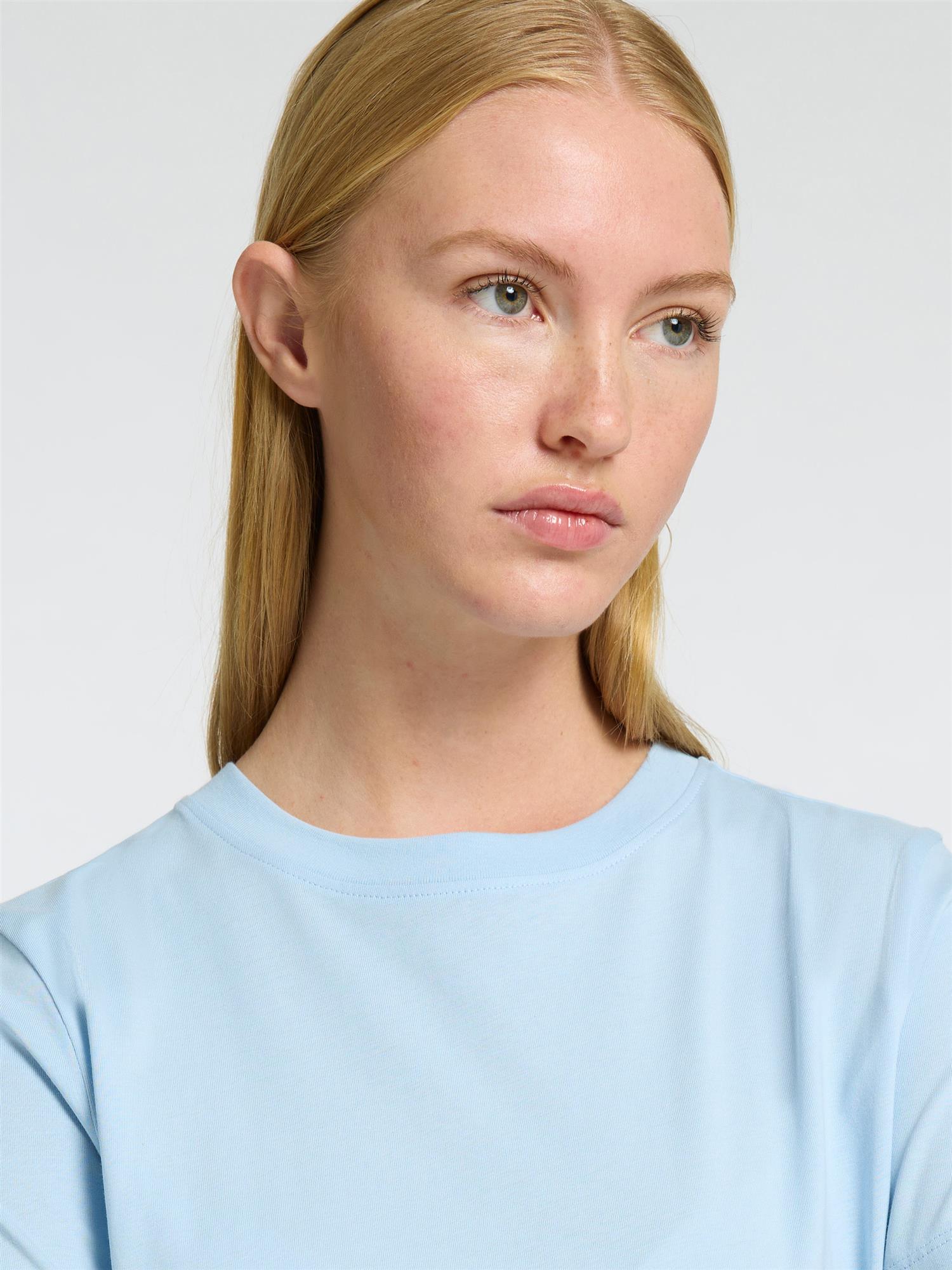 Selected MYESSENTIAL SS O-NECK TEE Cashmere Blue