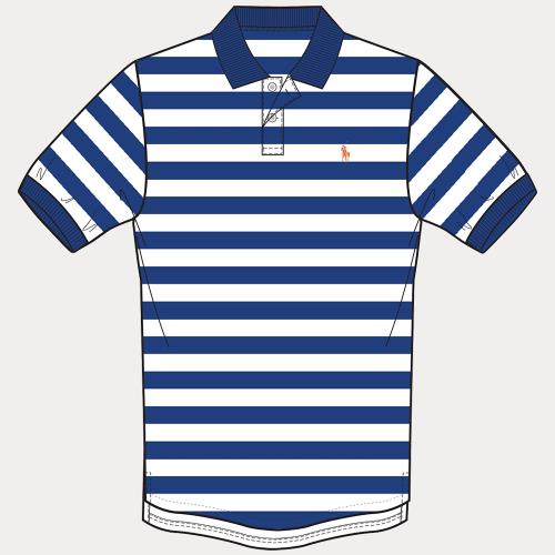 Ralph Lauren Pique Sapphire Star/White
