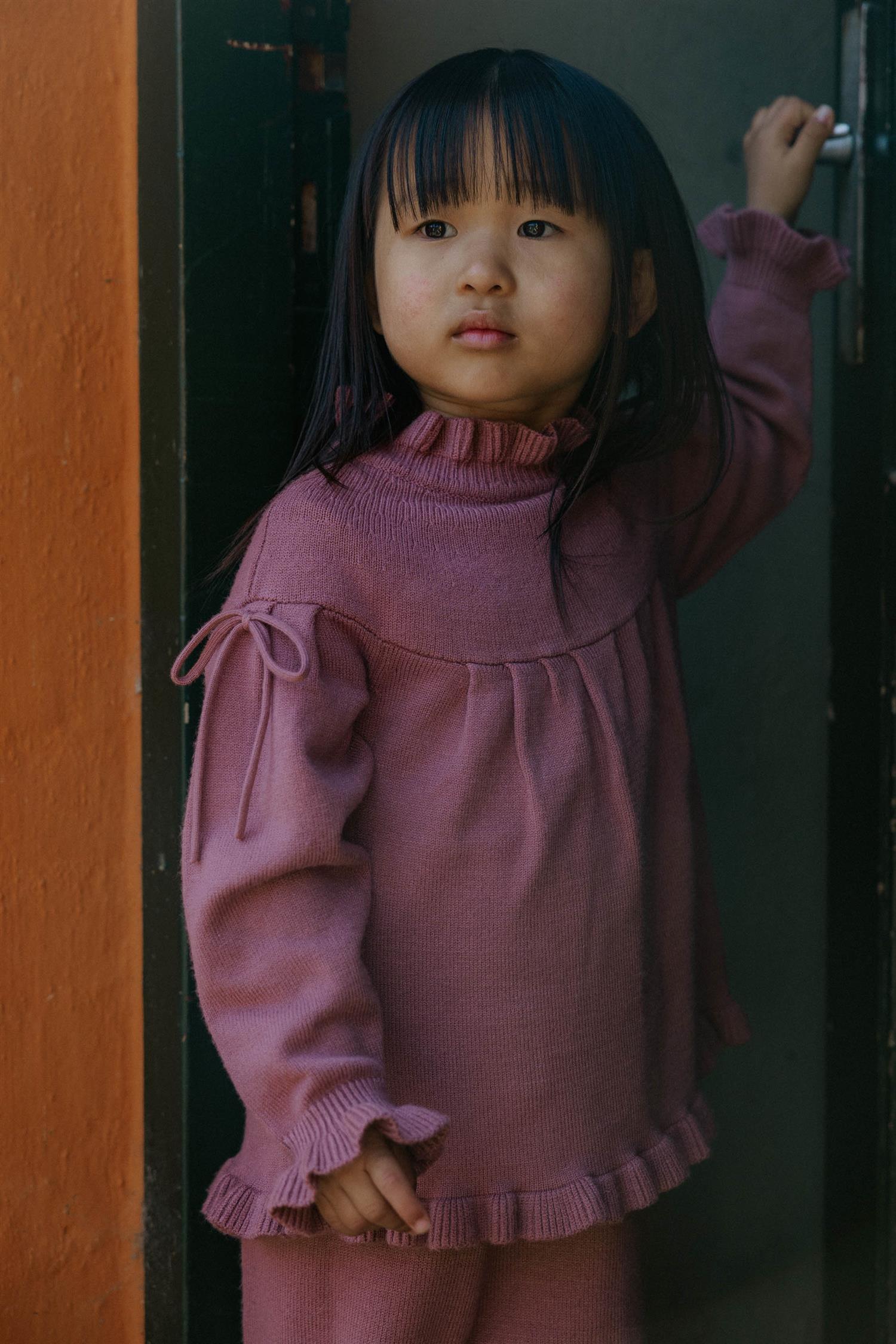 Fliink KINO LS KNIT BLOUSE ASH ROSE