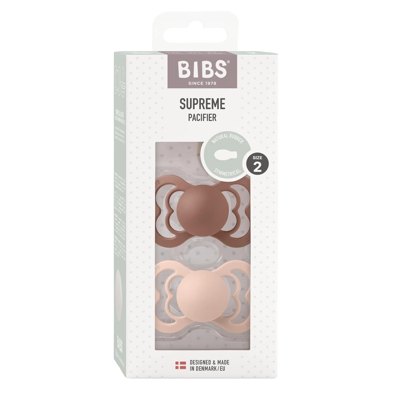 Bibs Supreme Size2, 2 Pk Woodchuck/Blush