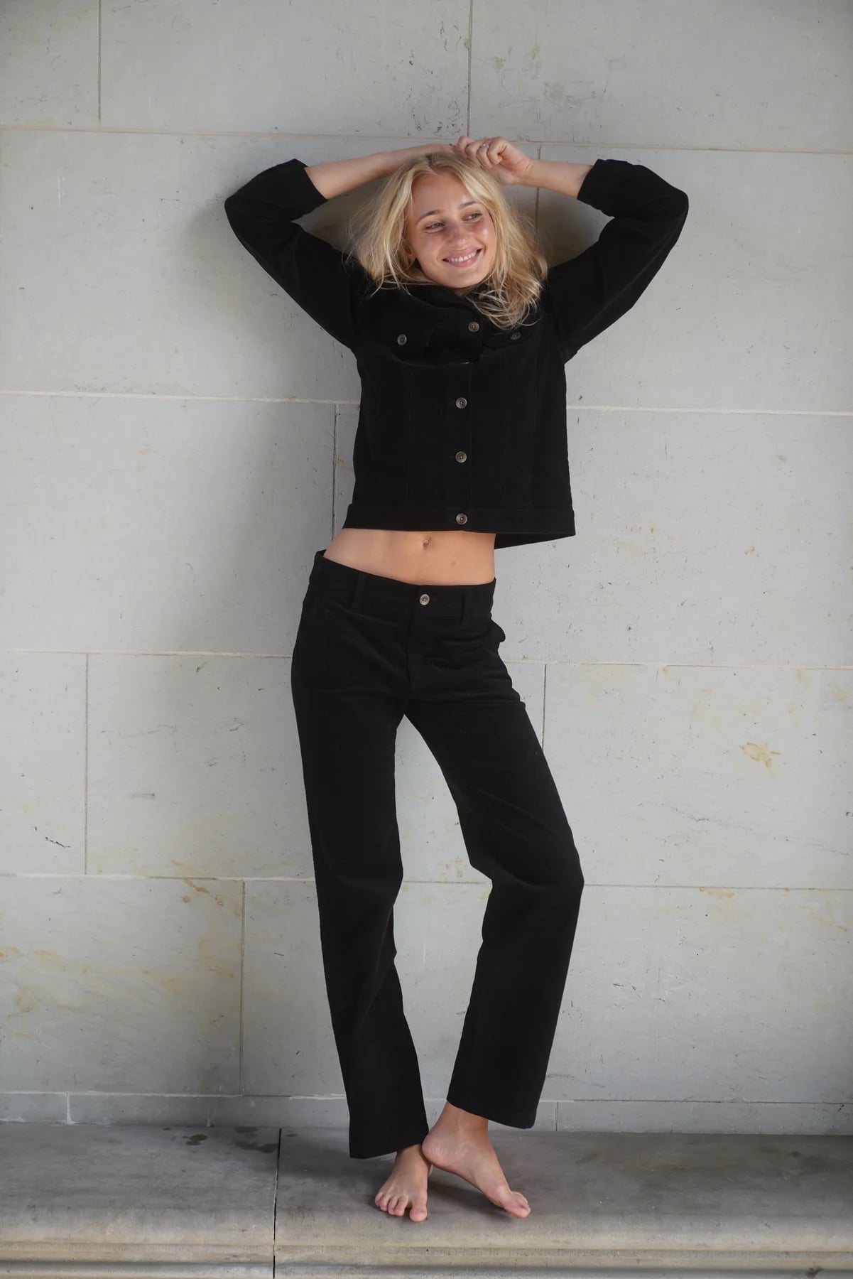 Merie Velvet Trousers - Black