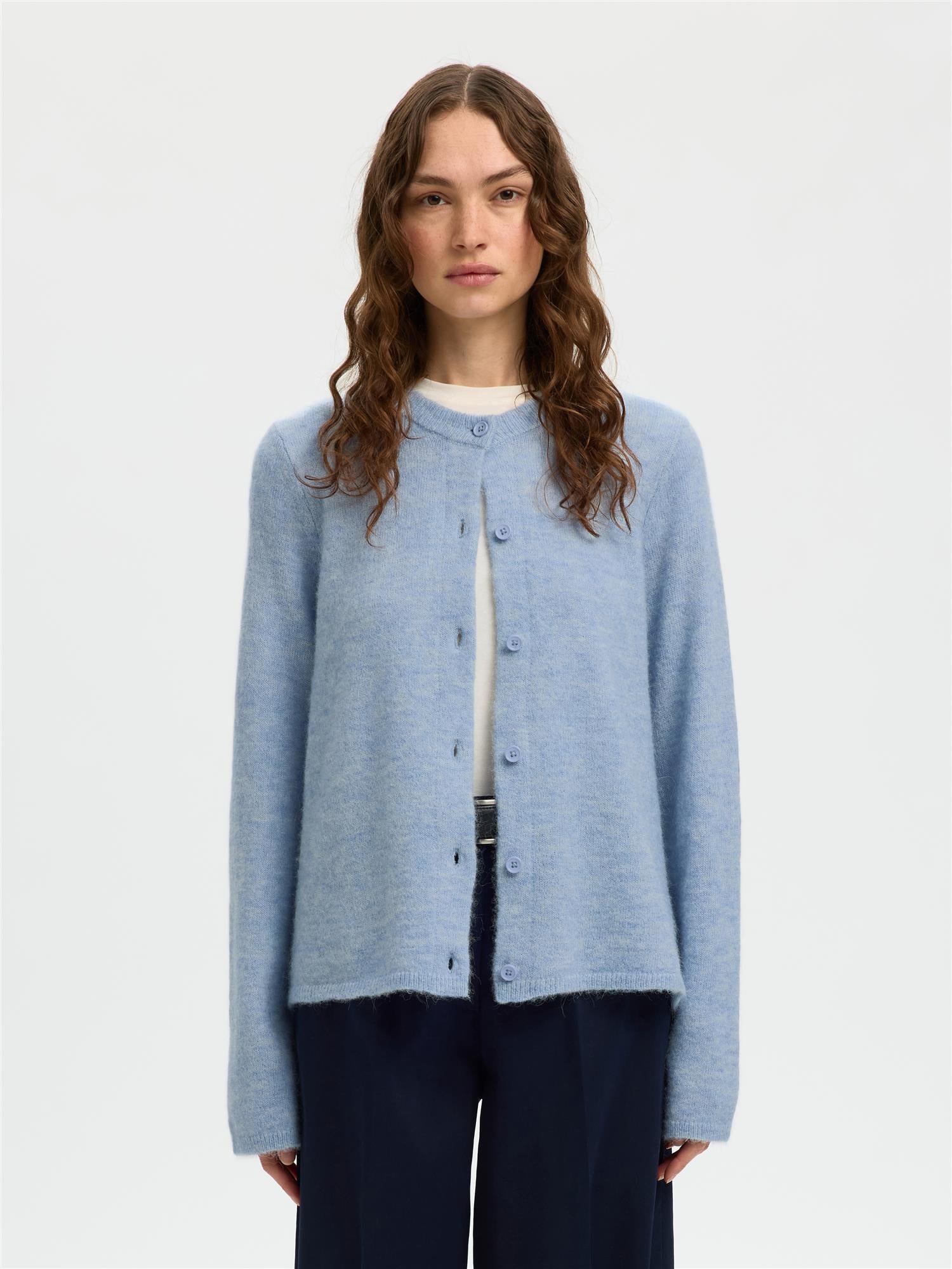 Selected LULU NEW LS KNIT Cashmere BLue