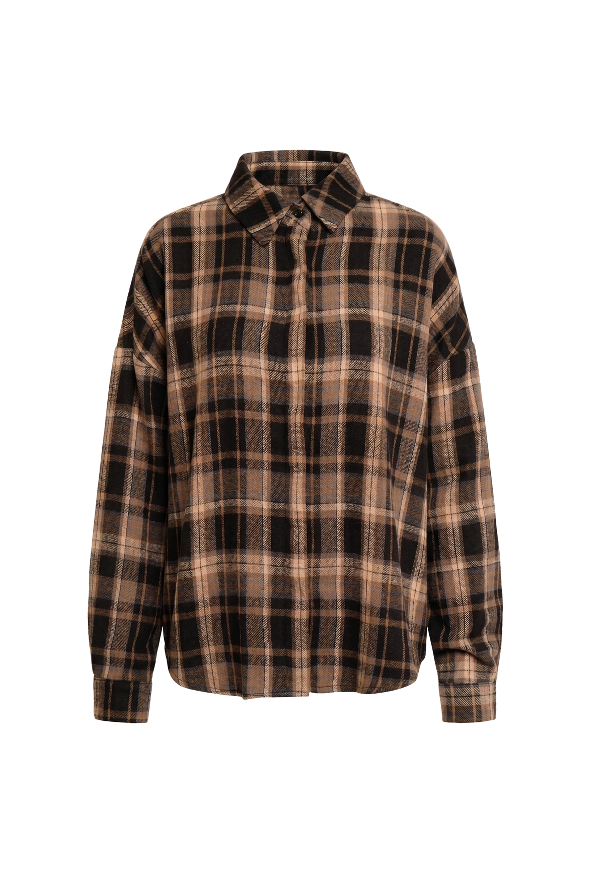 SIRI SKJORTE BLACK CREME CHECK