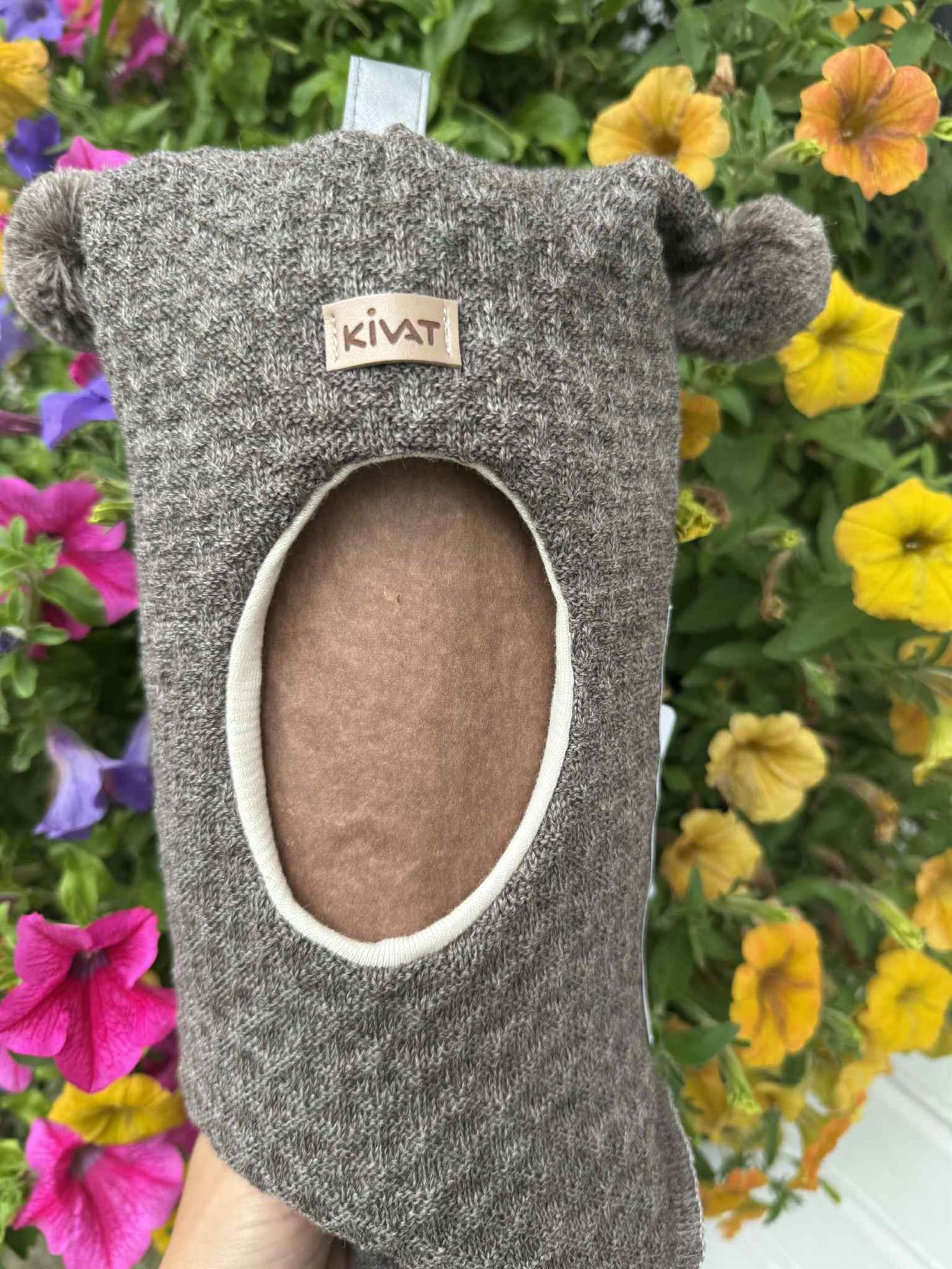 Kivat Balaclava Lue Ull Liten vaffel Brunmelert