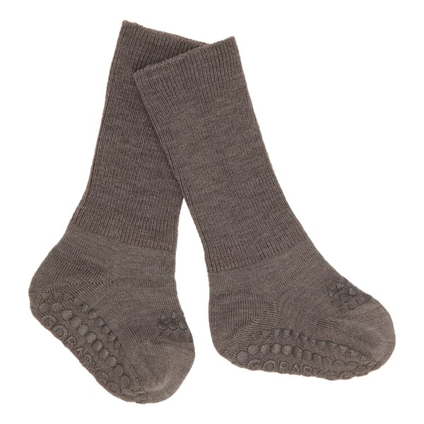 GoBabyGo Non-slip socks - Wool- Brown Melange