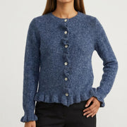 NEW FRILL CARDIGAN jeans blue