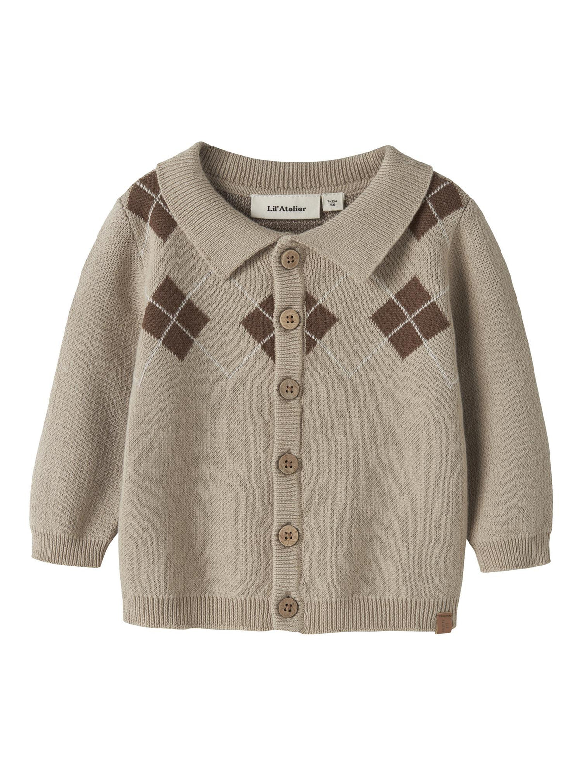 RONAN LS KNIT POLO CARD White Pepper