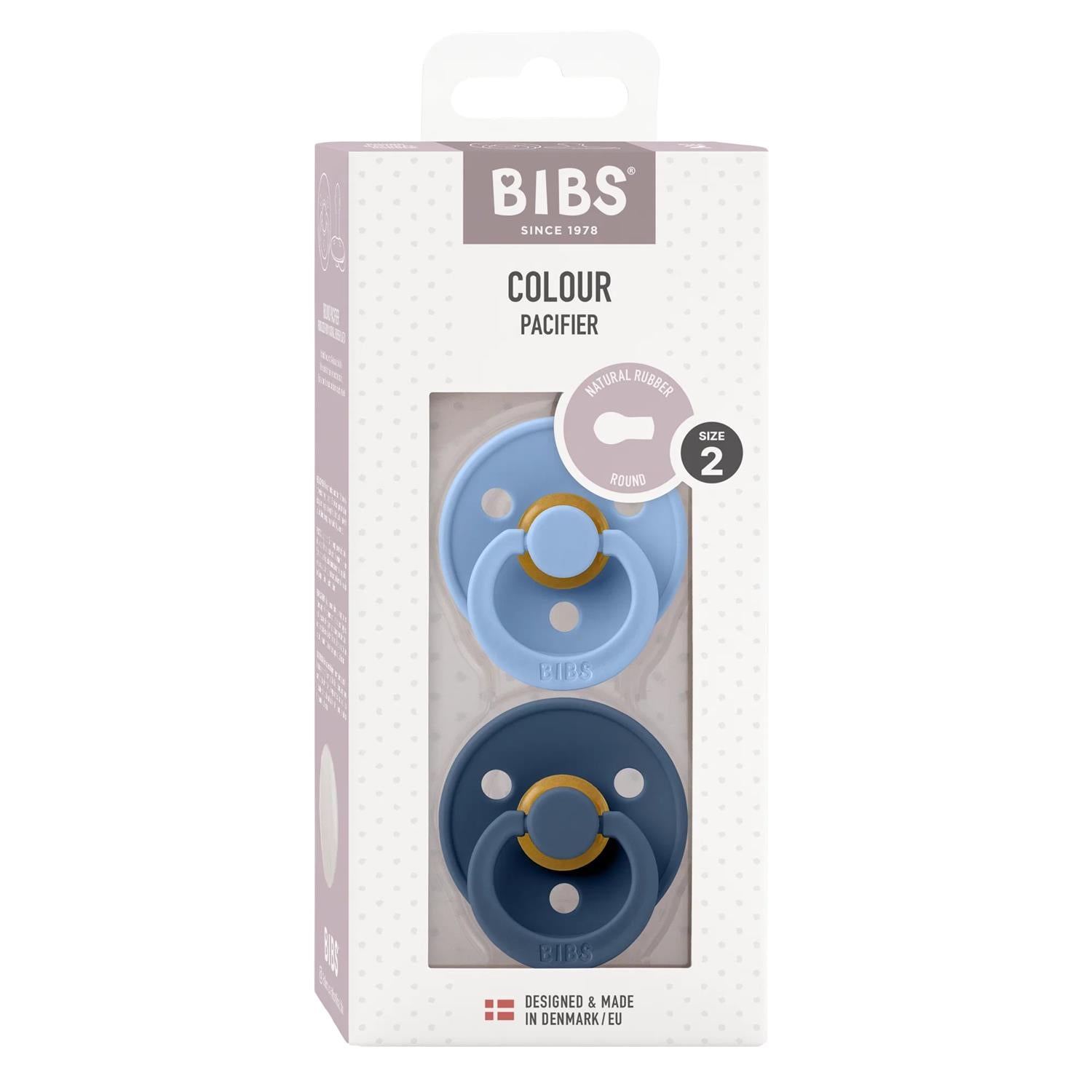 Bibs Round str 2 Natural Rubber Latex Sky Blue/Steel Blue