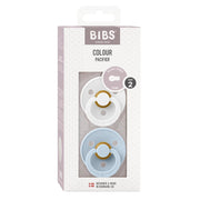 Bibs Round str 2 Natural Rubber Latex White/baby Blue