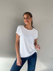 Pepper Basic T-skjorte Rund Hals Hvit