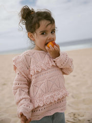 Lil Atelier Damia Knit Cardigan Peach Whip