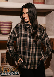 SIRI SKJORTE BLACK CREME CHECK
