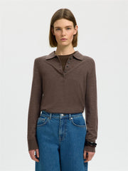 Selected THEA LS KNIT MERINO COLLAR NECK Delicioso
