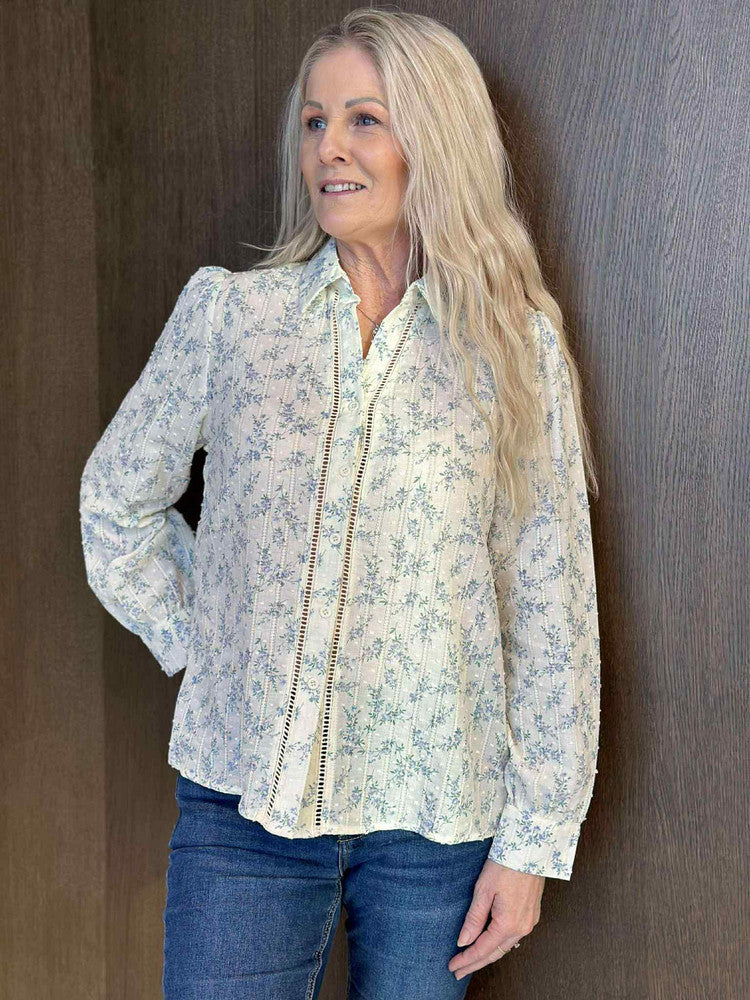 Pepper Telma Bluse Blue Flowers