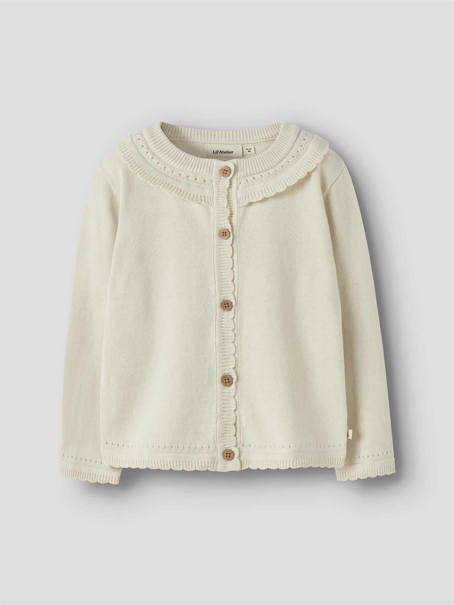 Lil Atelier HAO LS KNIT CARD Coconut Milk