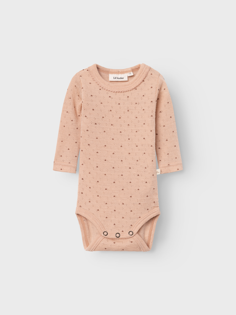 Lil Atelier Nava Wool Body Rugby Tan Hearts