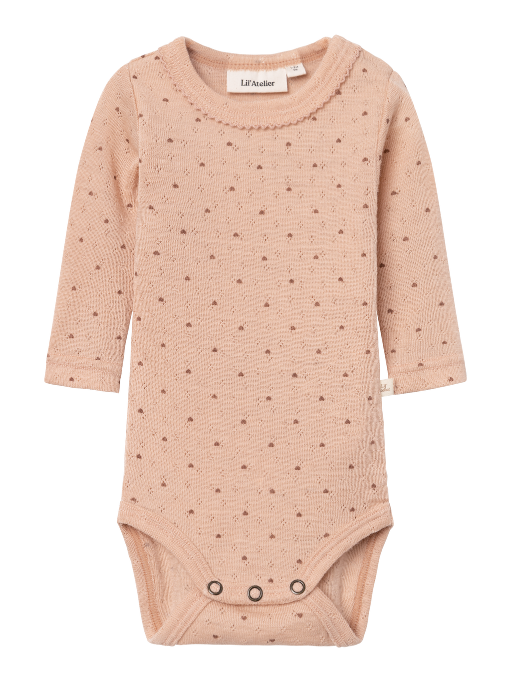 Lil Atelier Nava Wool Body Rugby Tan Hearts