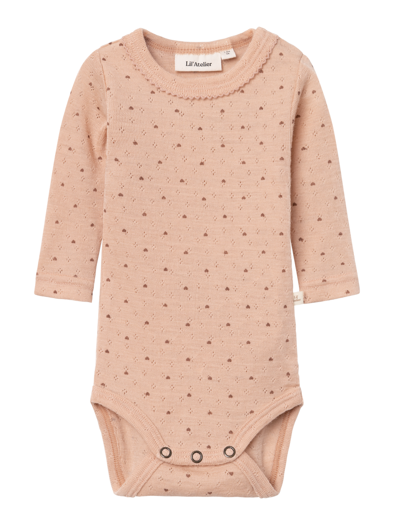 Lil Atelier Nava Wool Body Rugby Tan Hearts