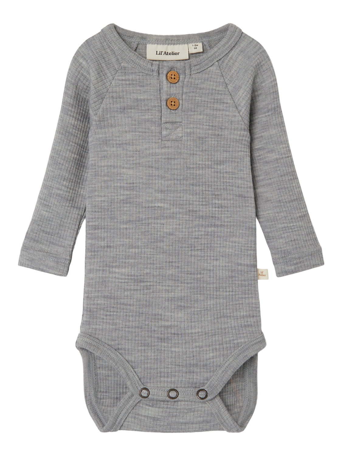 Lil Atelier Fable Wool Body Grey Melange