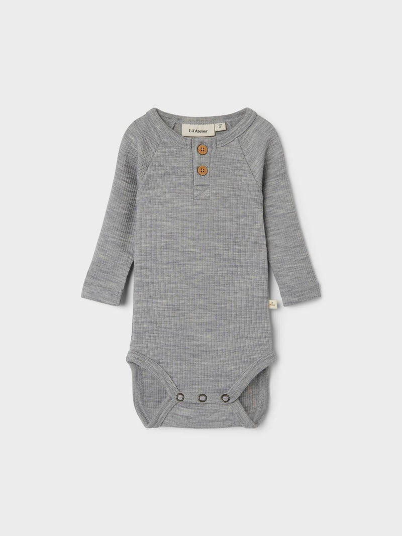 Lil Atelier Fable Wool Body Grey Melange