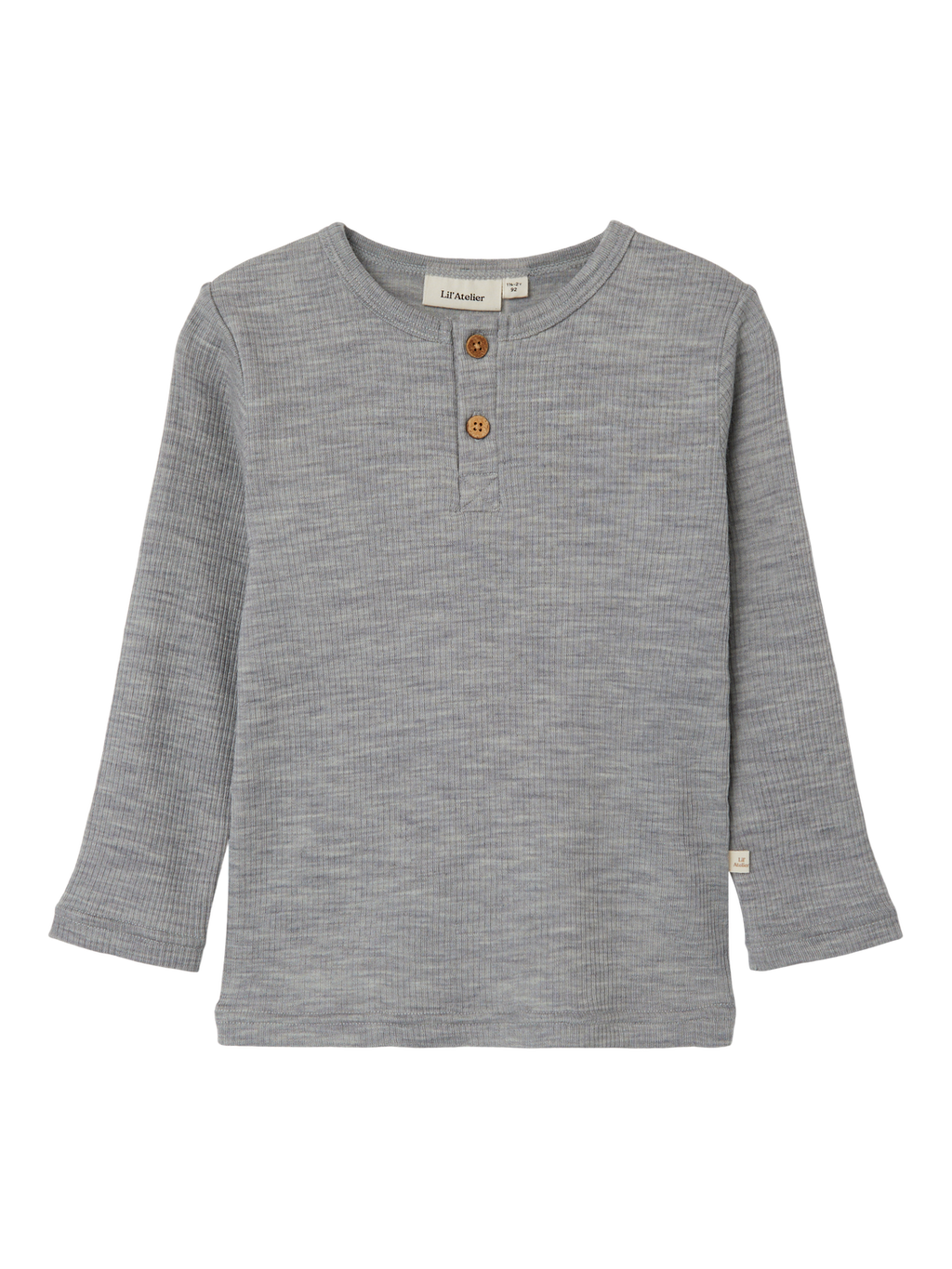 Lil Atelier Fable Wool Top Grey Melange