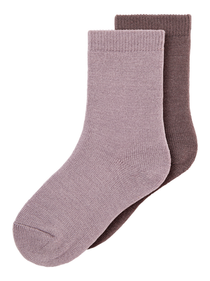 Name it Wakta Wool 2pk Sock Purple Dove