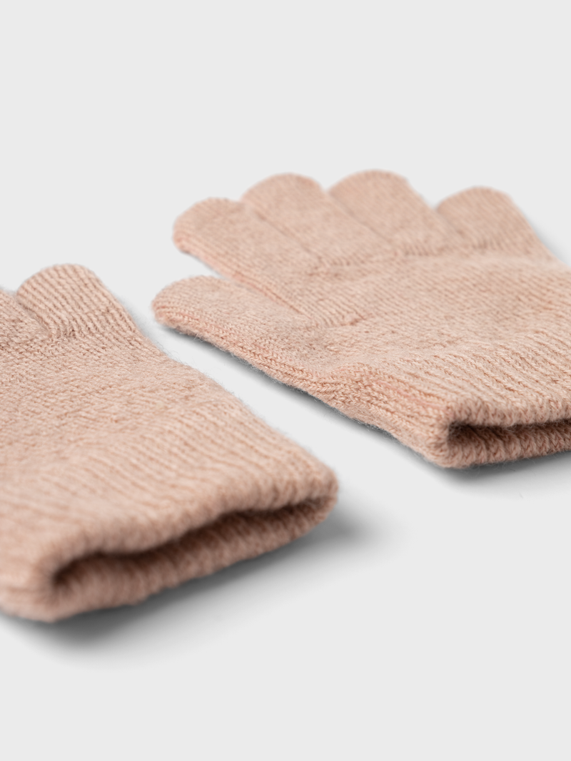 Lil Atelier Knit Gloves Rugby Tan