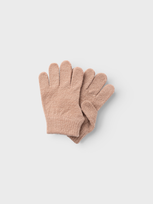 Lil Atelier Knit Gloves Rugby Tan